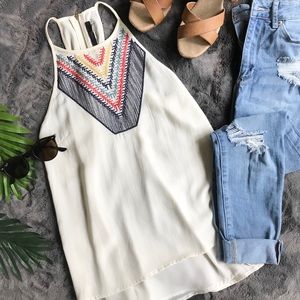THML Embroidered White Tank! 💕
